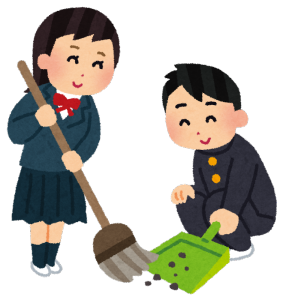 京都の占い処を掃除をする人