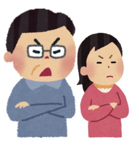 京都市下京区に住んでいる父親と娘が喧嘩している
