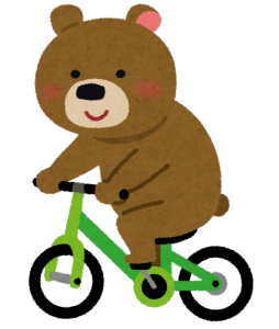 京都駅近くで自転車に乗る熊が手相占いを始める