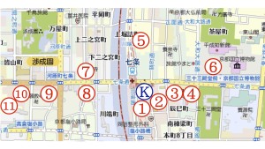 京都駅と京阪七条近辺の駐車場マップ